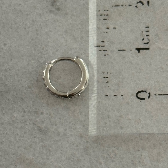 Silver Crystal Pave Mini Micro Small Huggie Hoop Earrings Cartilage 

Brand New - Picture 3 of 3